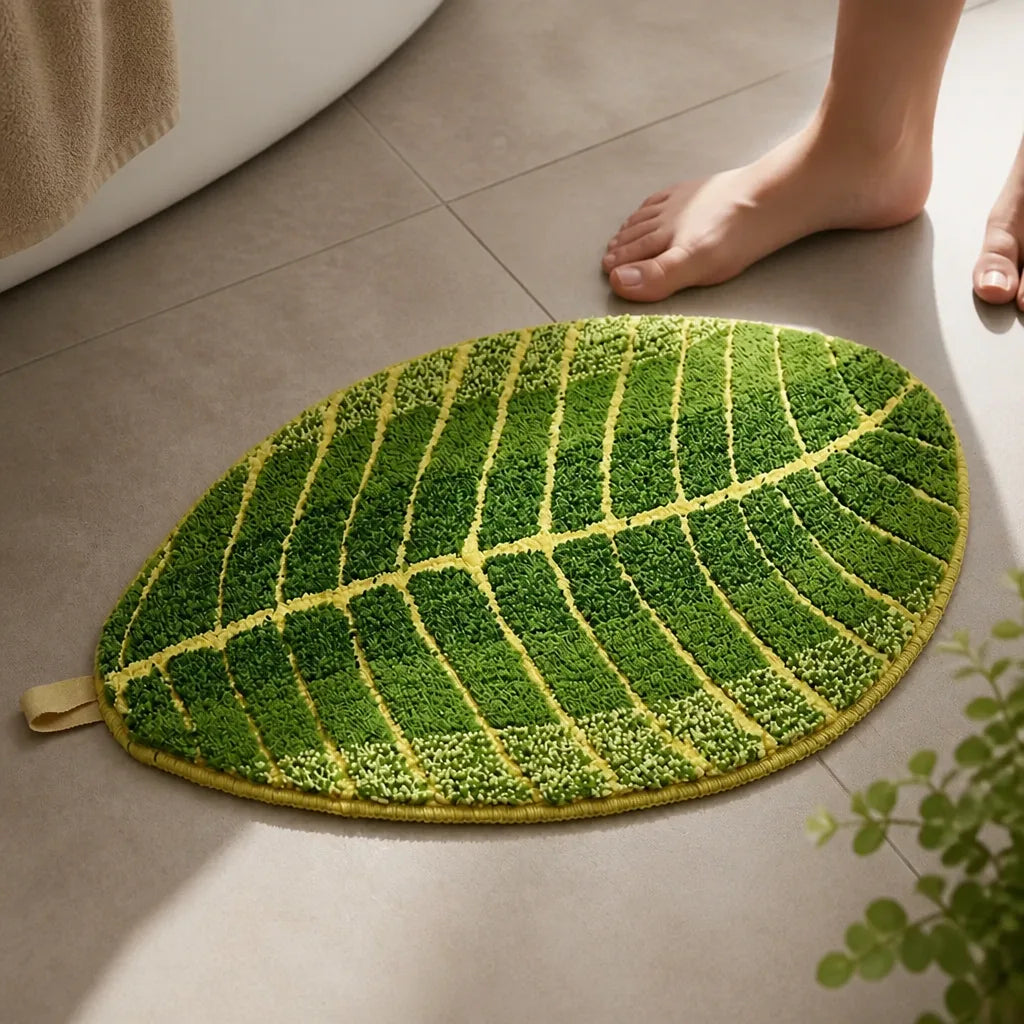 Tapis de bain feuille