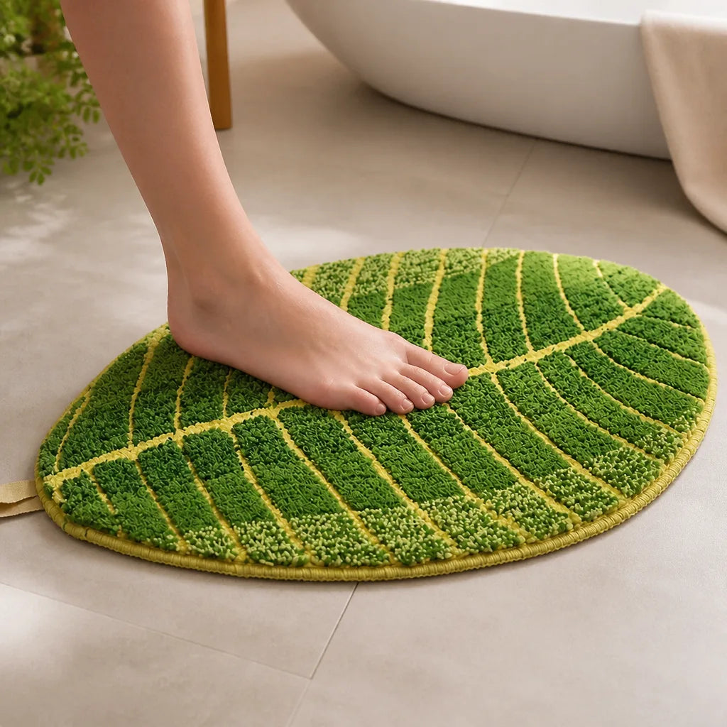 Tapis de bain feuille