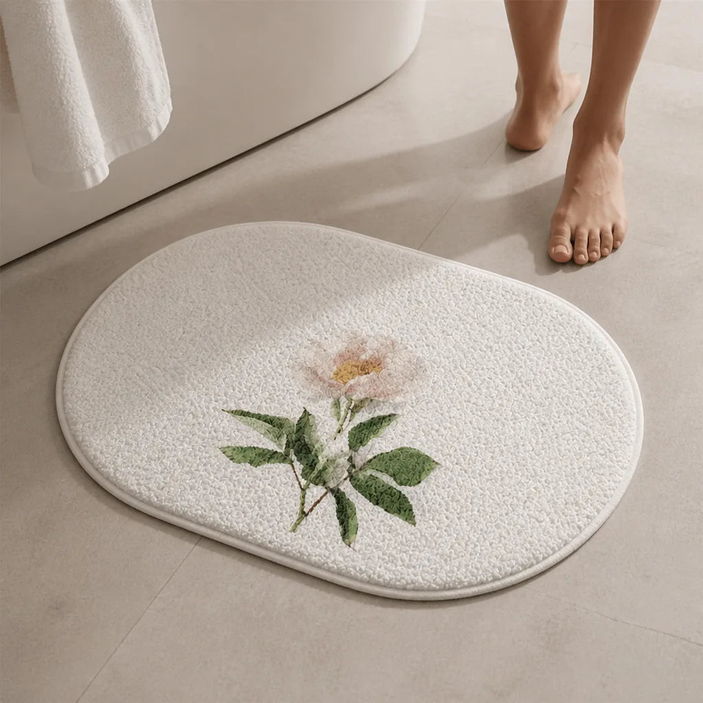 Tapis de bain fleur