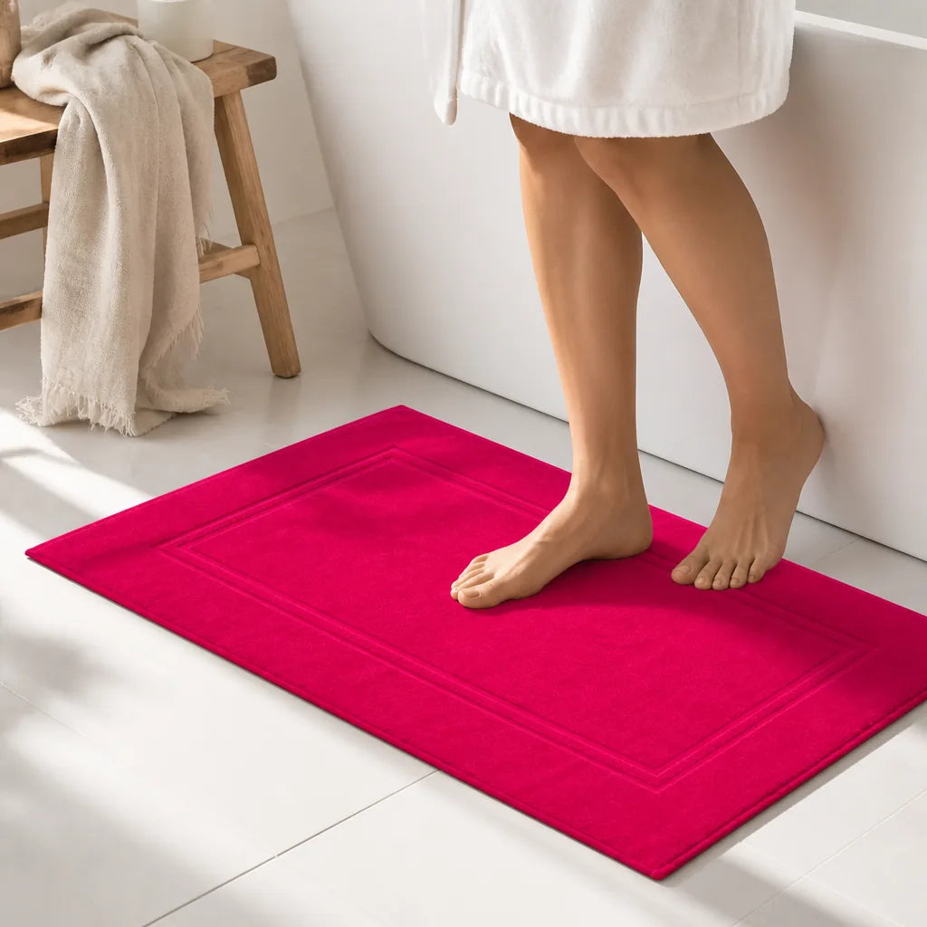 Tapis de bain fushia