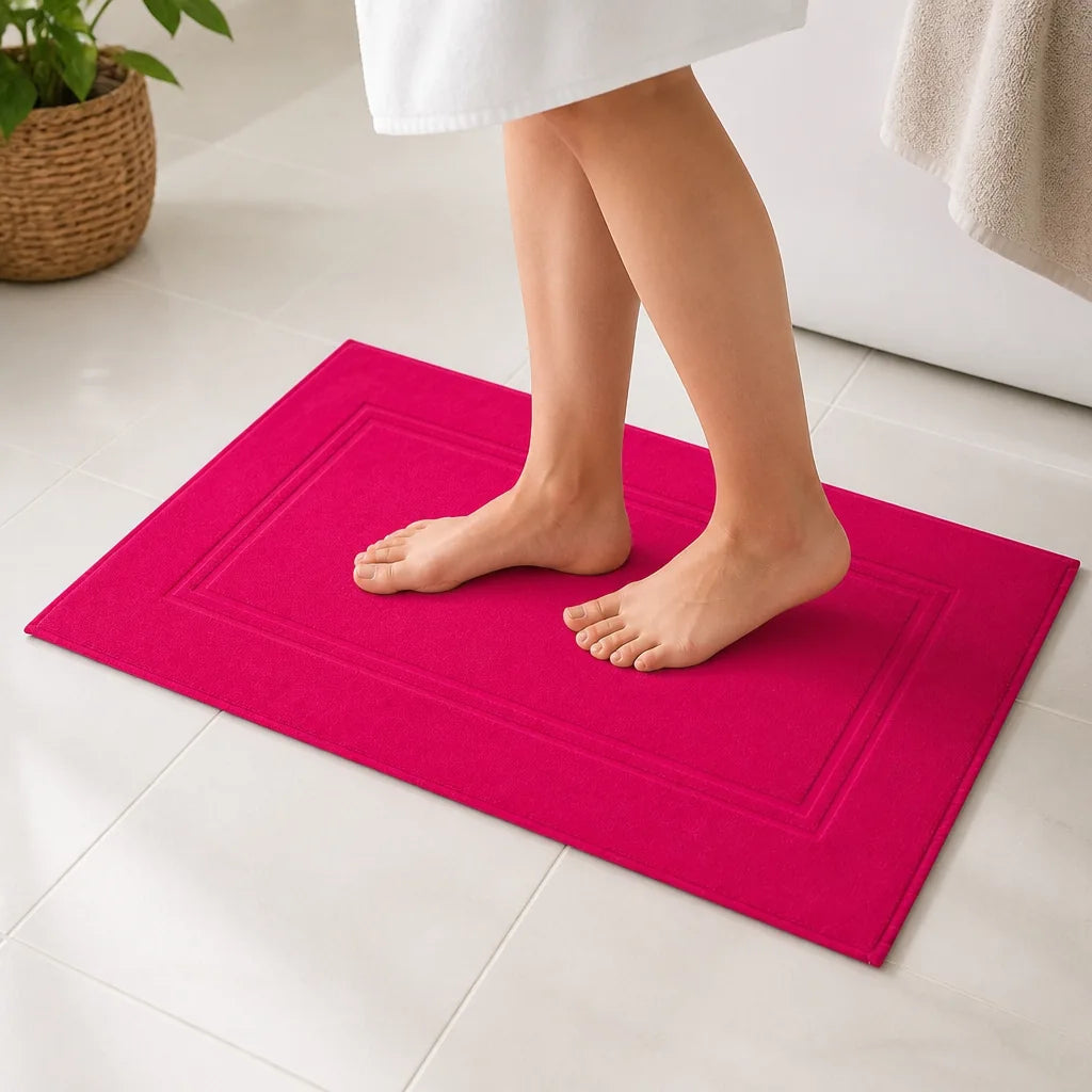 Tapis de bain fushia