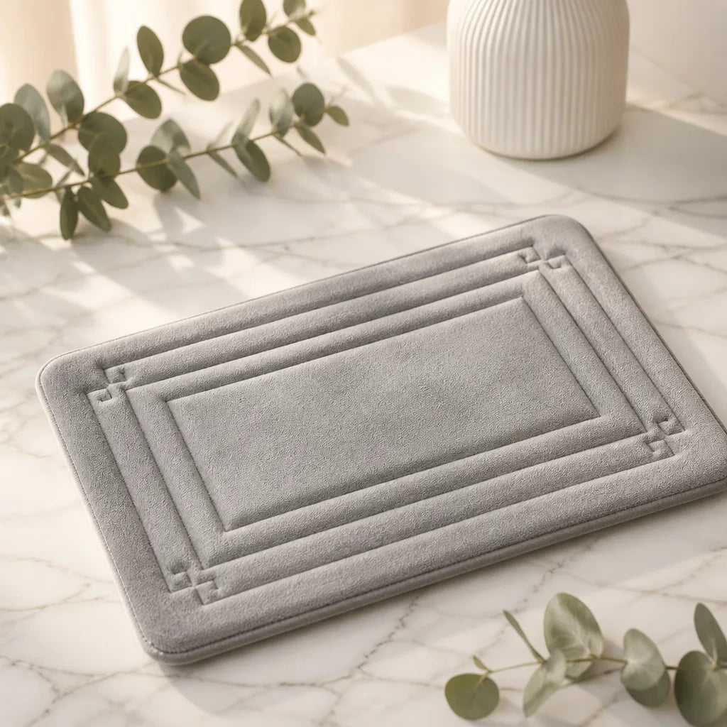 Tapis de bain gris perle
