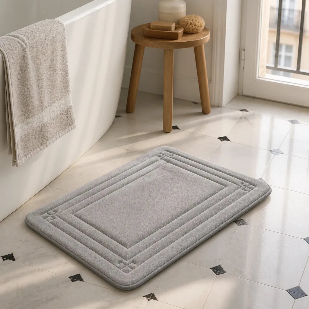 Tapis de bain gris perle