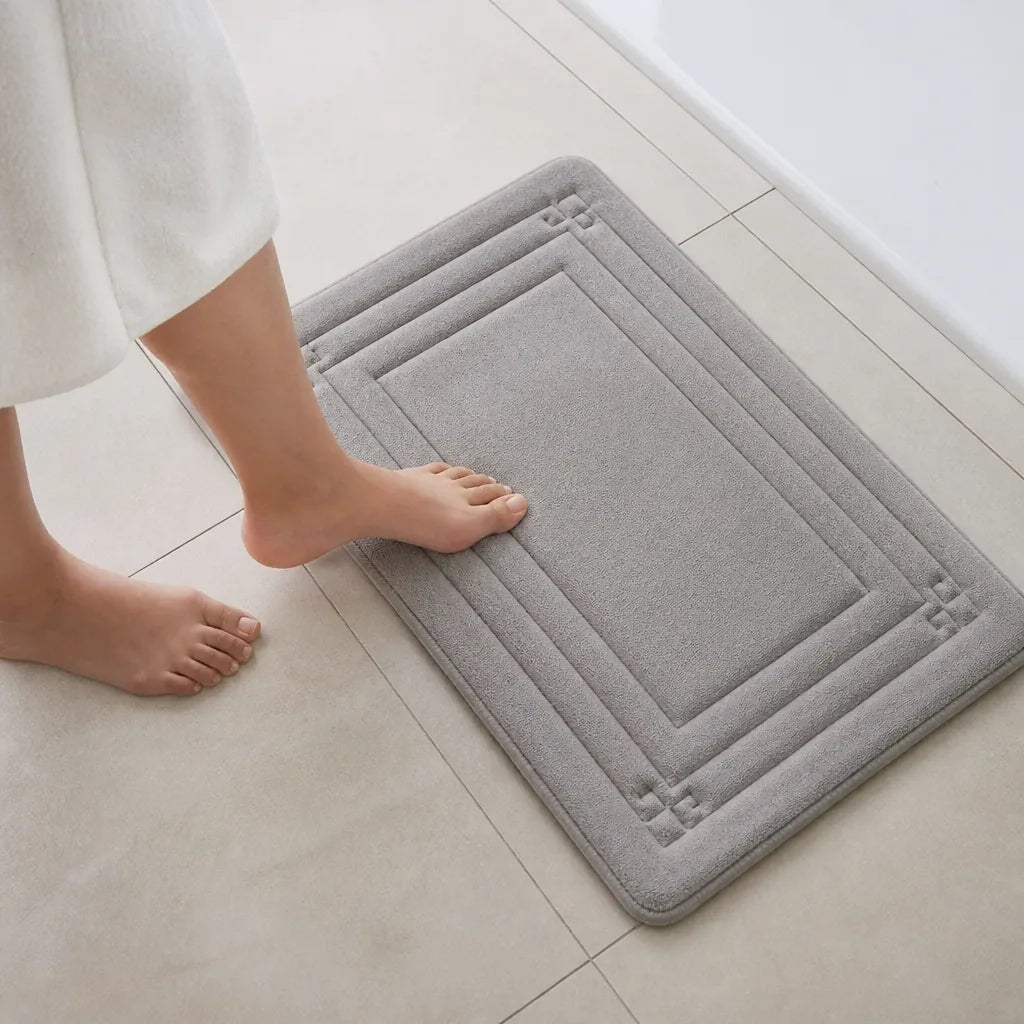 Tapis de bain gris perle