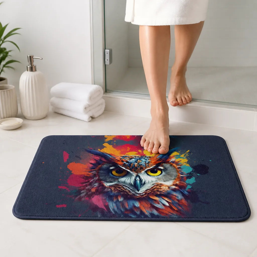 Tapis de bain hibou