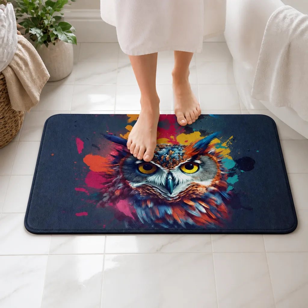 Tapis de bain hibou