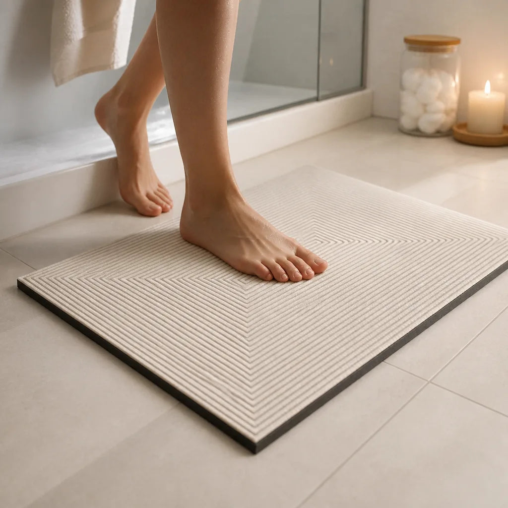 Tapis de bain ivoire