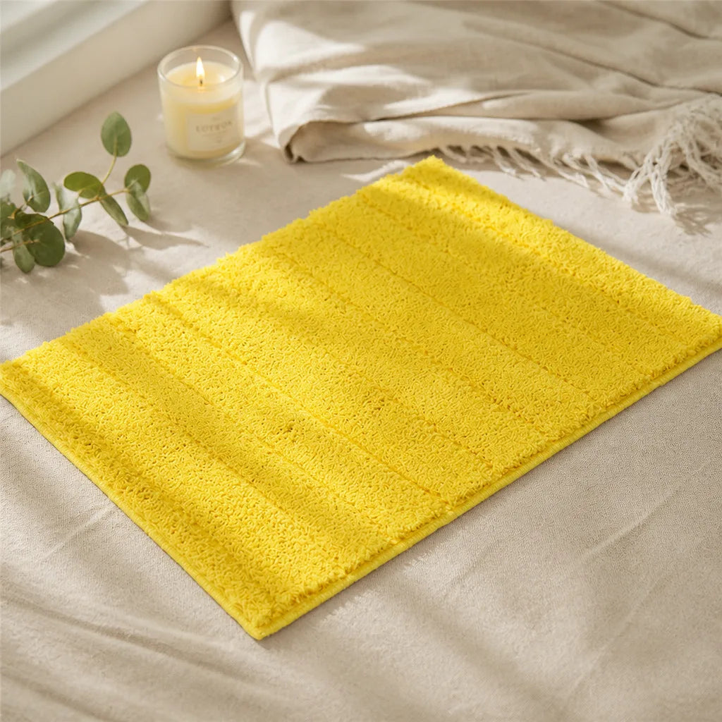 Tapis de bain jaune citron