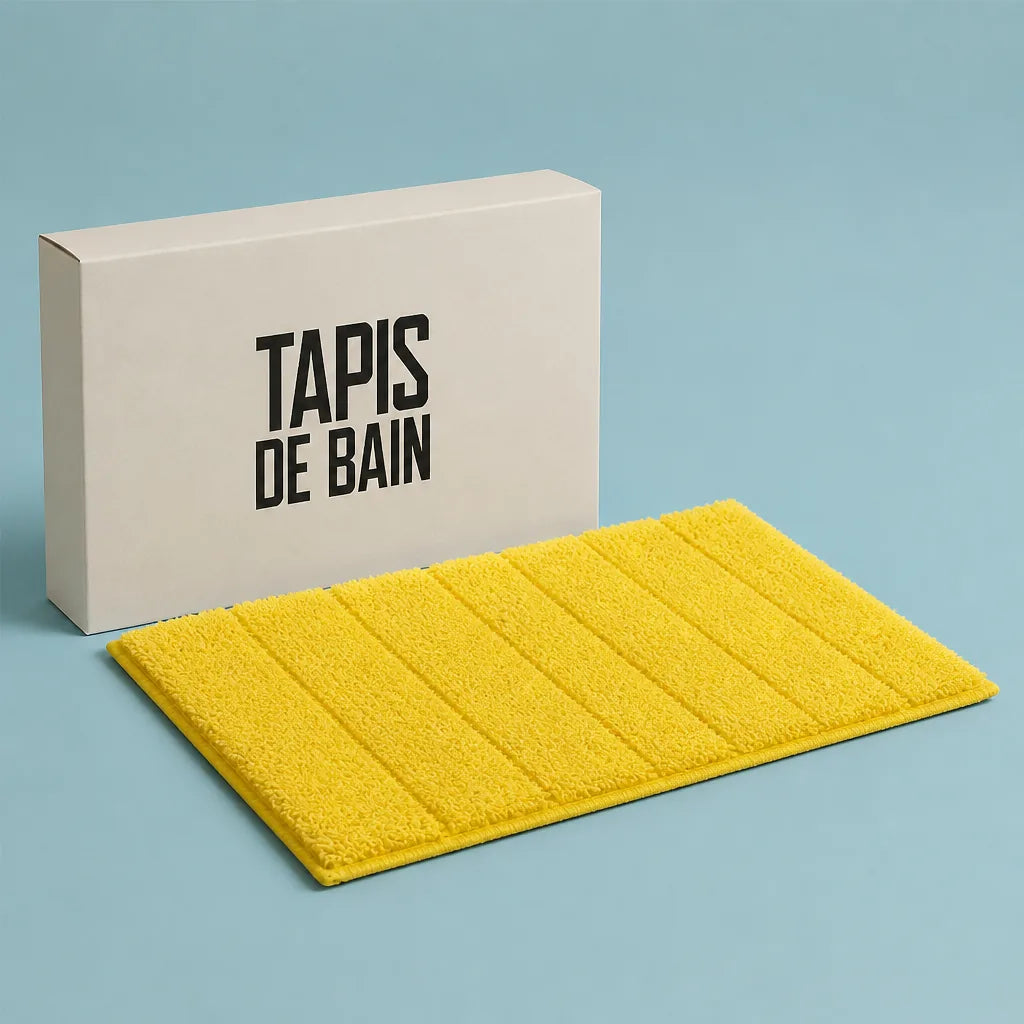 Tapis de bain jaune citron