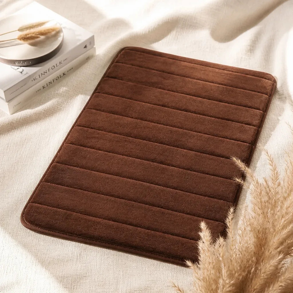 Tapis de bain marron chocolat