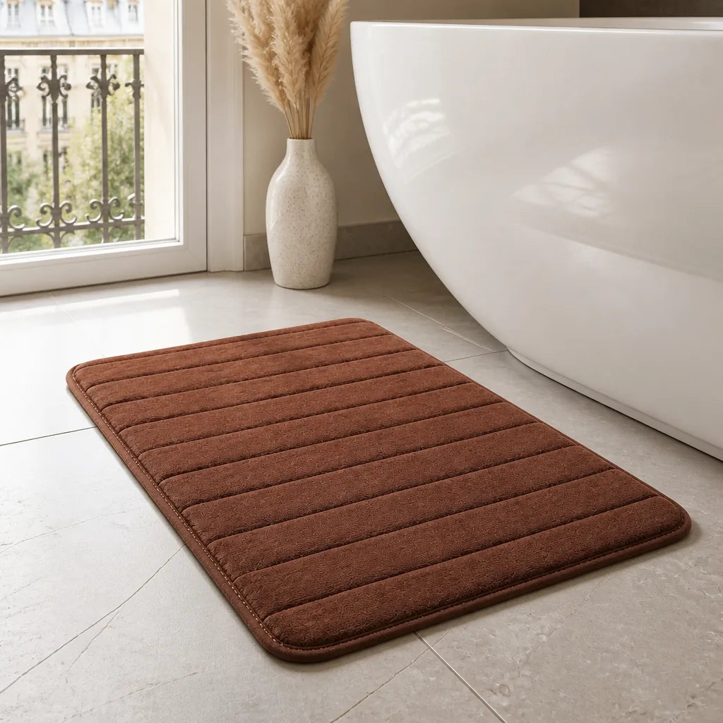 Tapis de bain marron chocolat