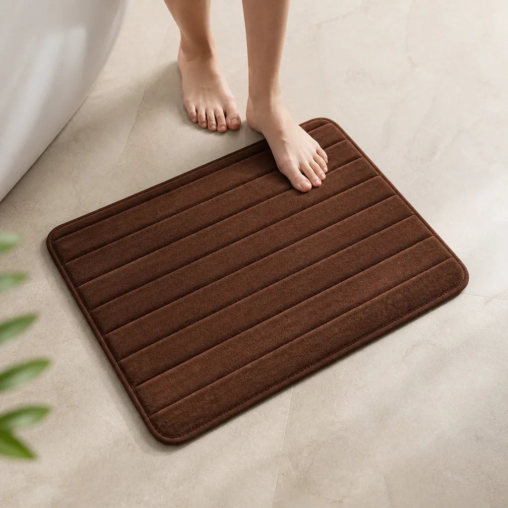 Tapis de bain marron chocolat