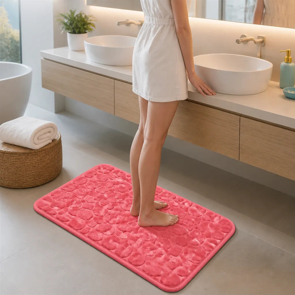 Tapis de bain mémoire de forme galet
