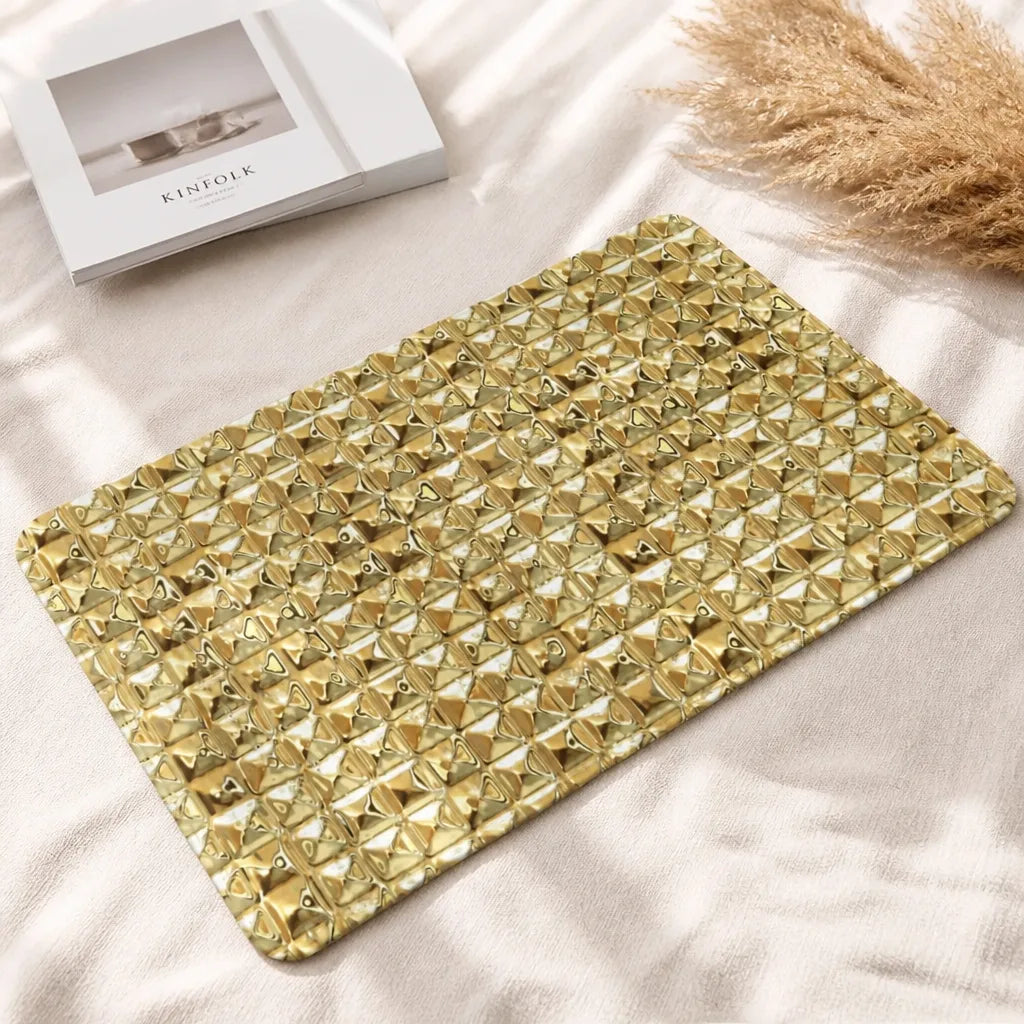 Tapis de bain or