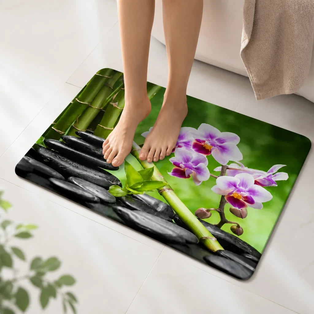 Tapis de bain orchidee