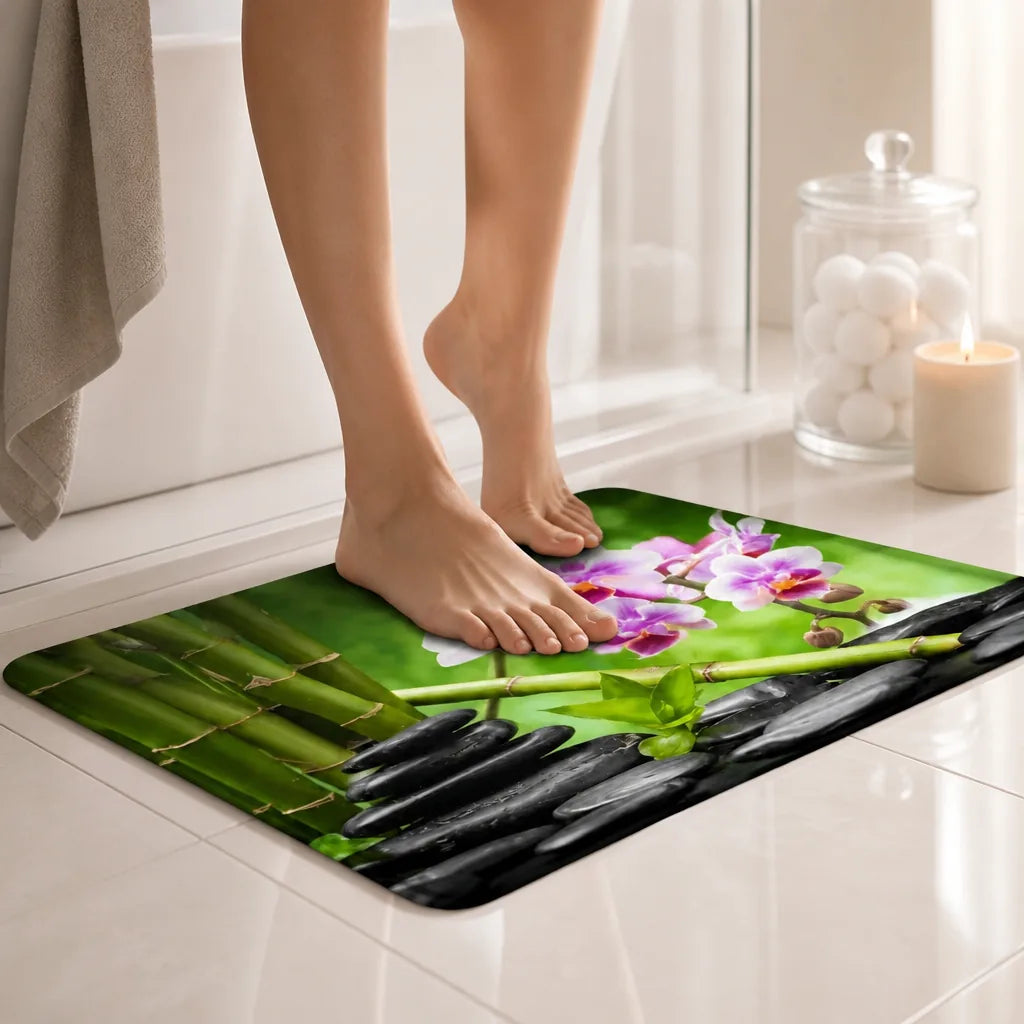 Tapis de bain orchidee