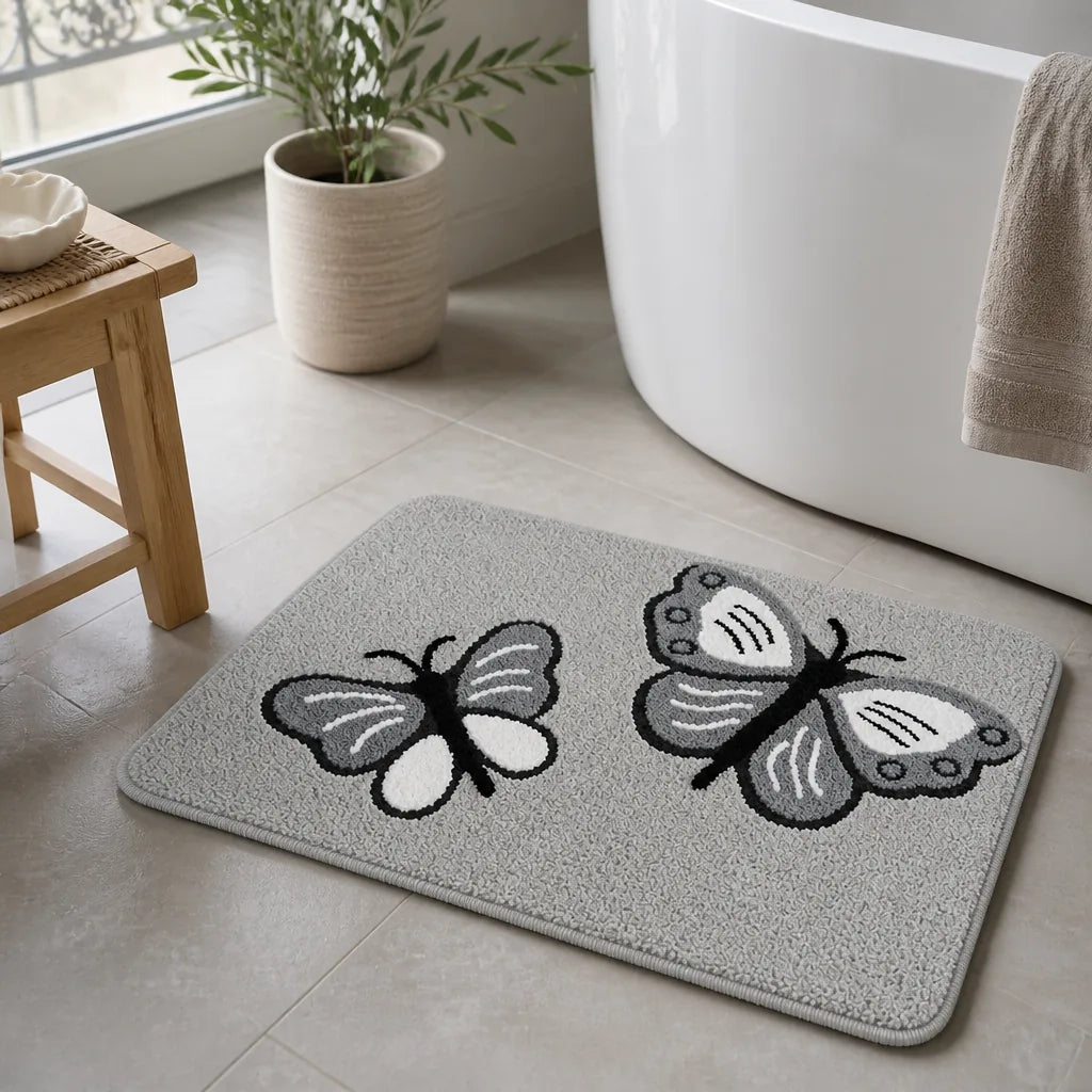 Tapis de bain papillon