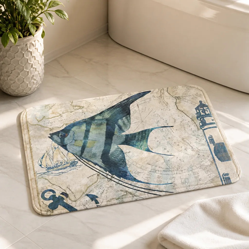 Tapis de bain poisson