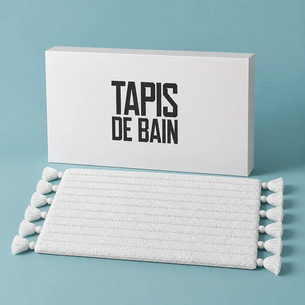 Tapis de bain pompon
