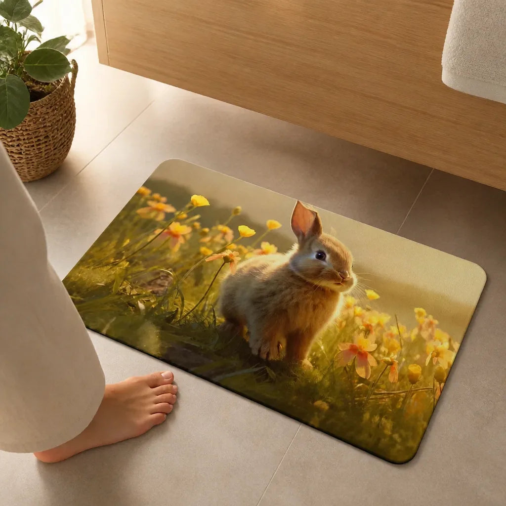 Tapis de bain pour lapin