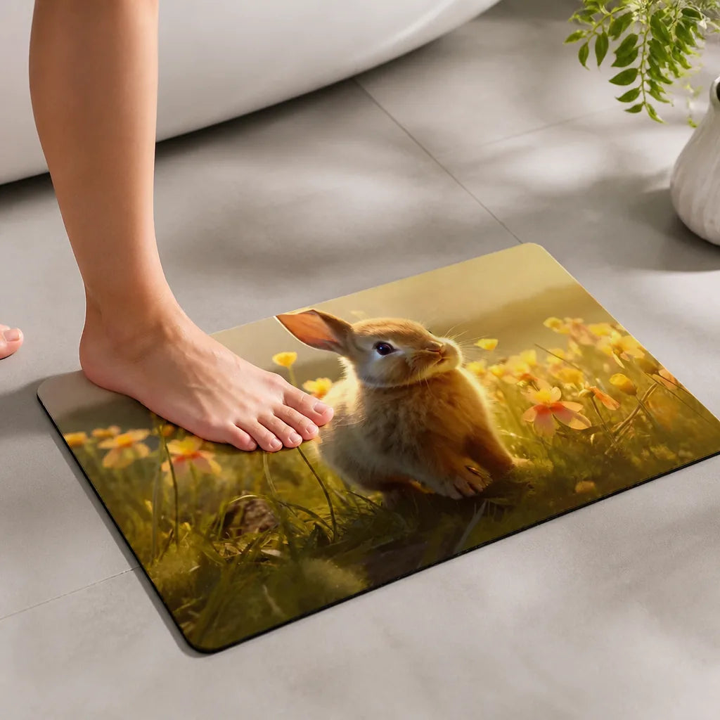 Tapis de bain pour lapin