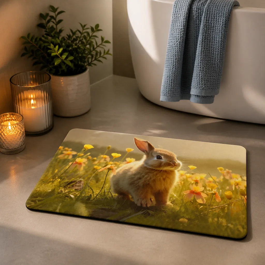 Tapis de bain pour lapin