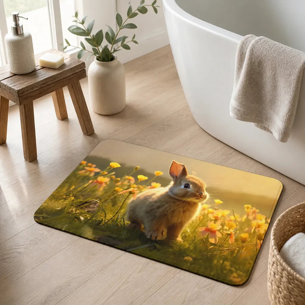 Tapis de bain pour lapin