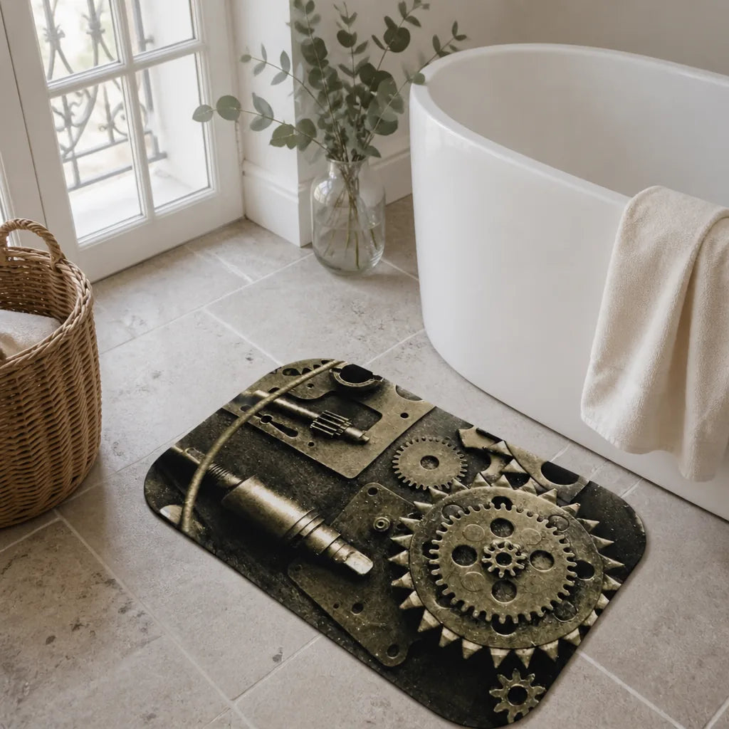 Tapis de bain style industriel