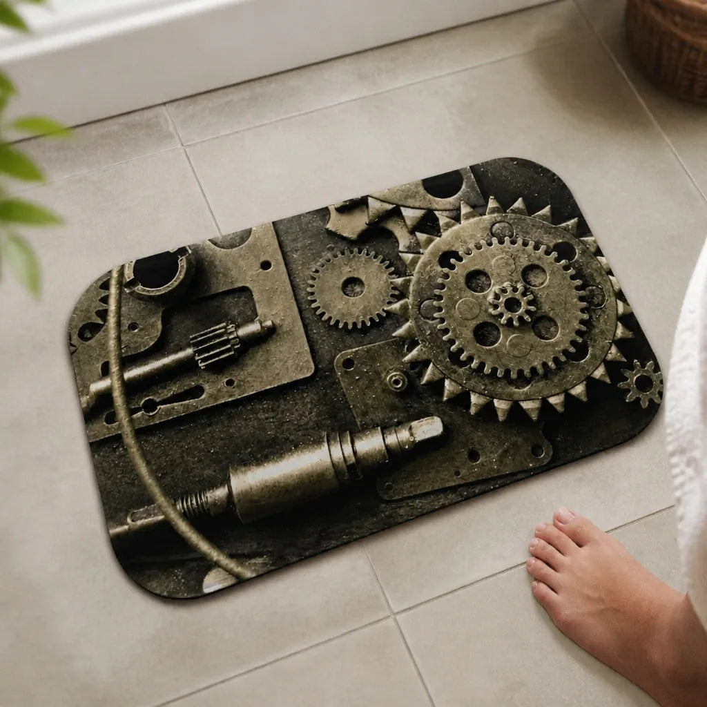 Tapis de bain style industriel