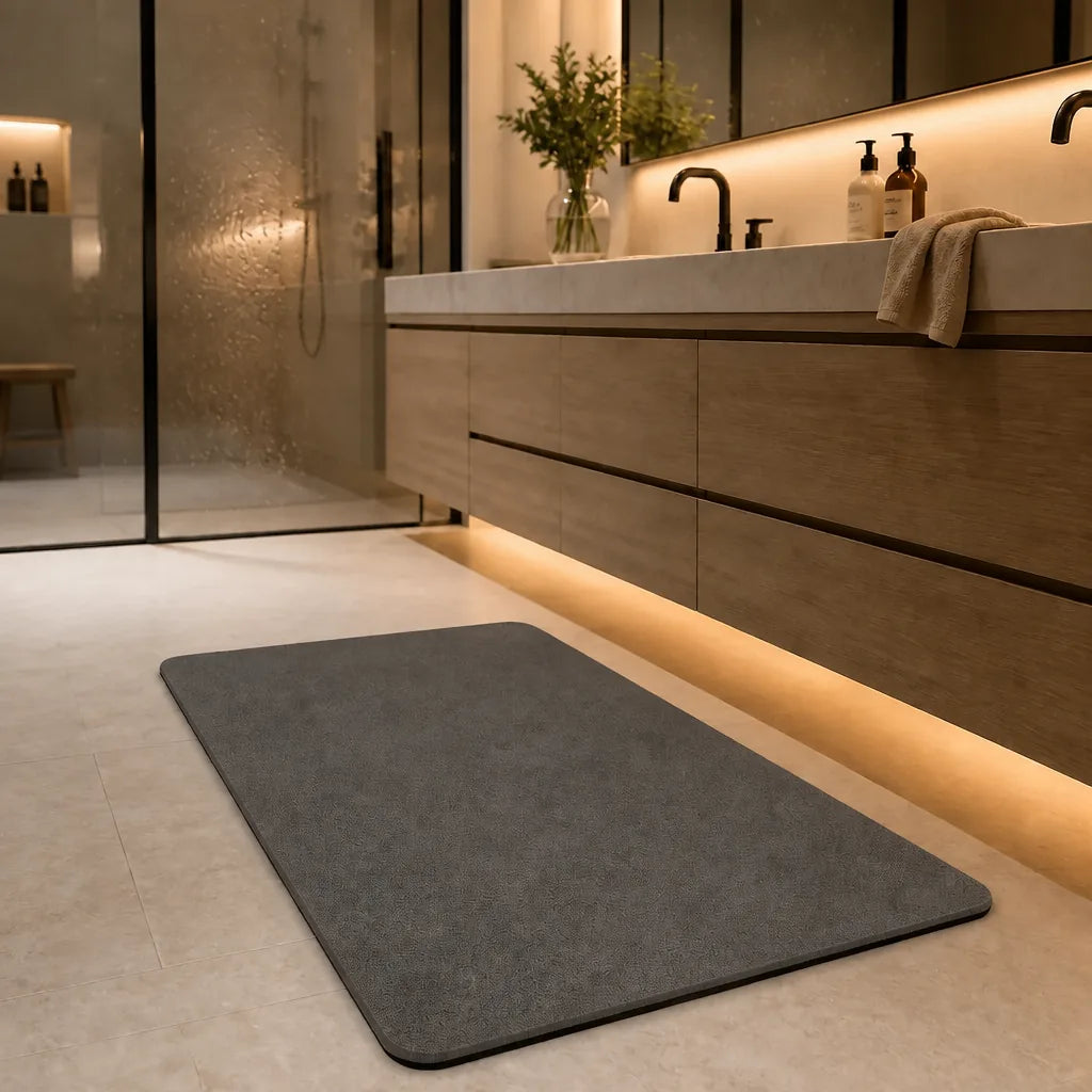 Tapis De Bain Taupe Antidérapant Memoire De Forme