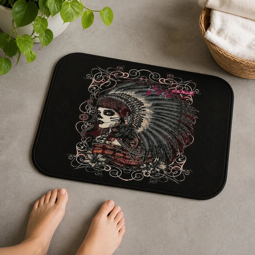 Tapis de bain tete de mort