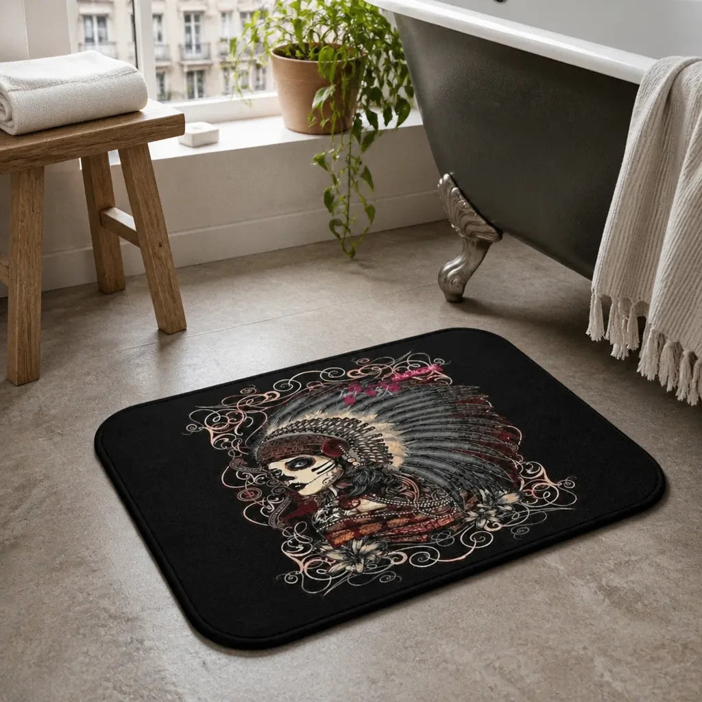 Tapis de bain tete de mort