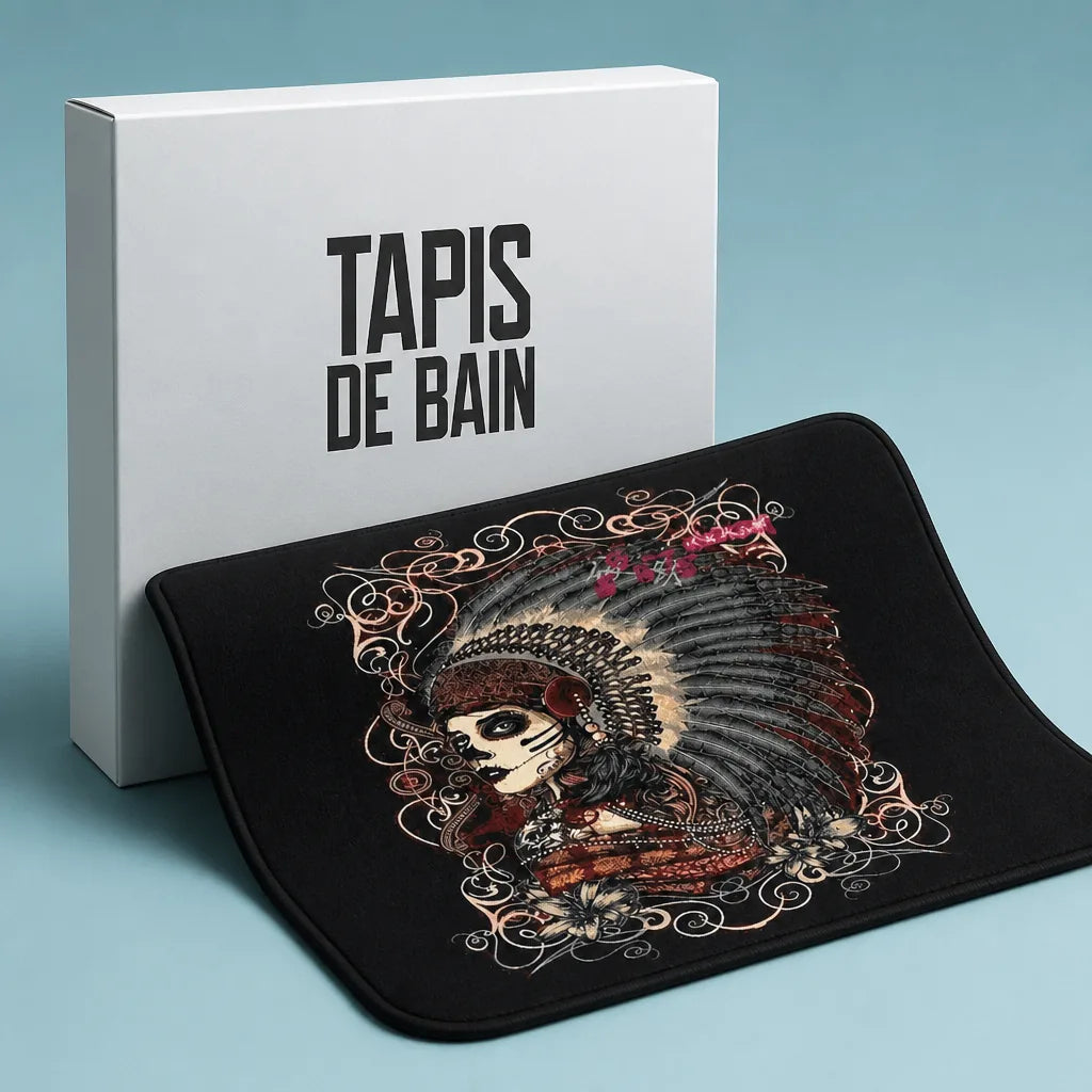 Tapis de bain tete de mort tapis de bain