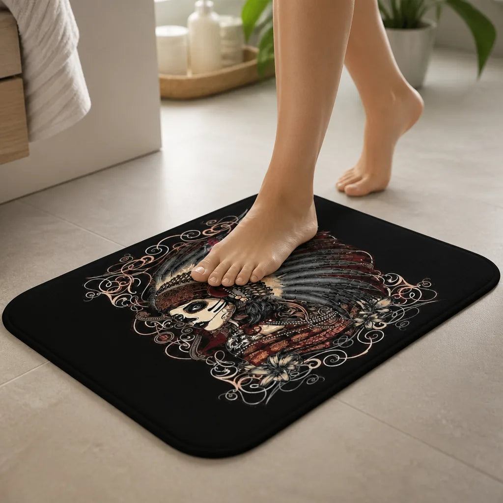 Tapis de bain tete de mort