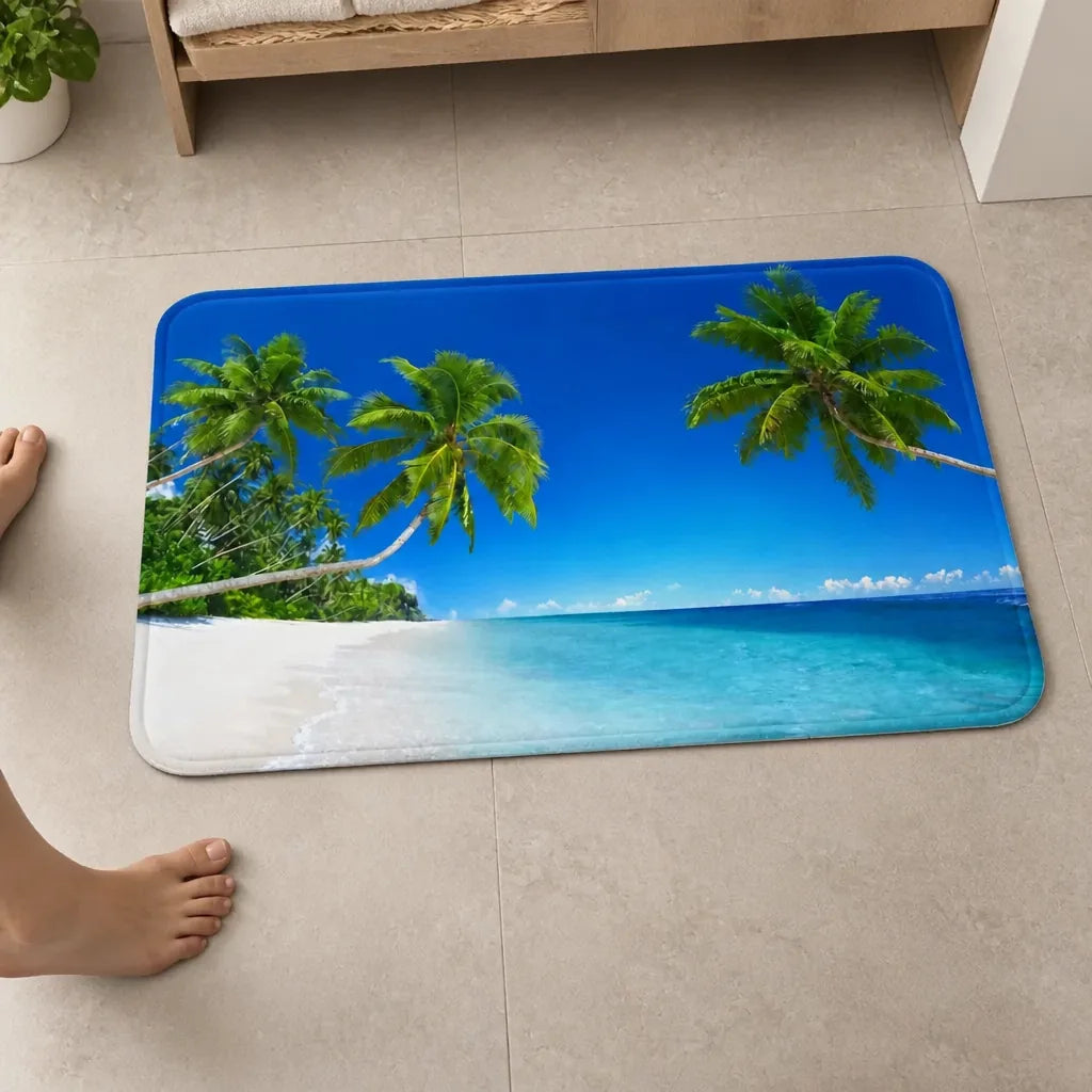 Tapis de bain tropical