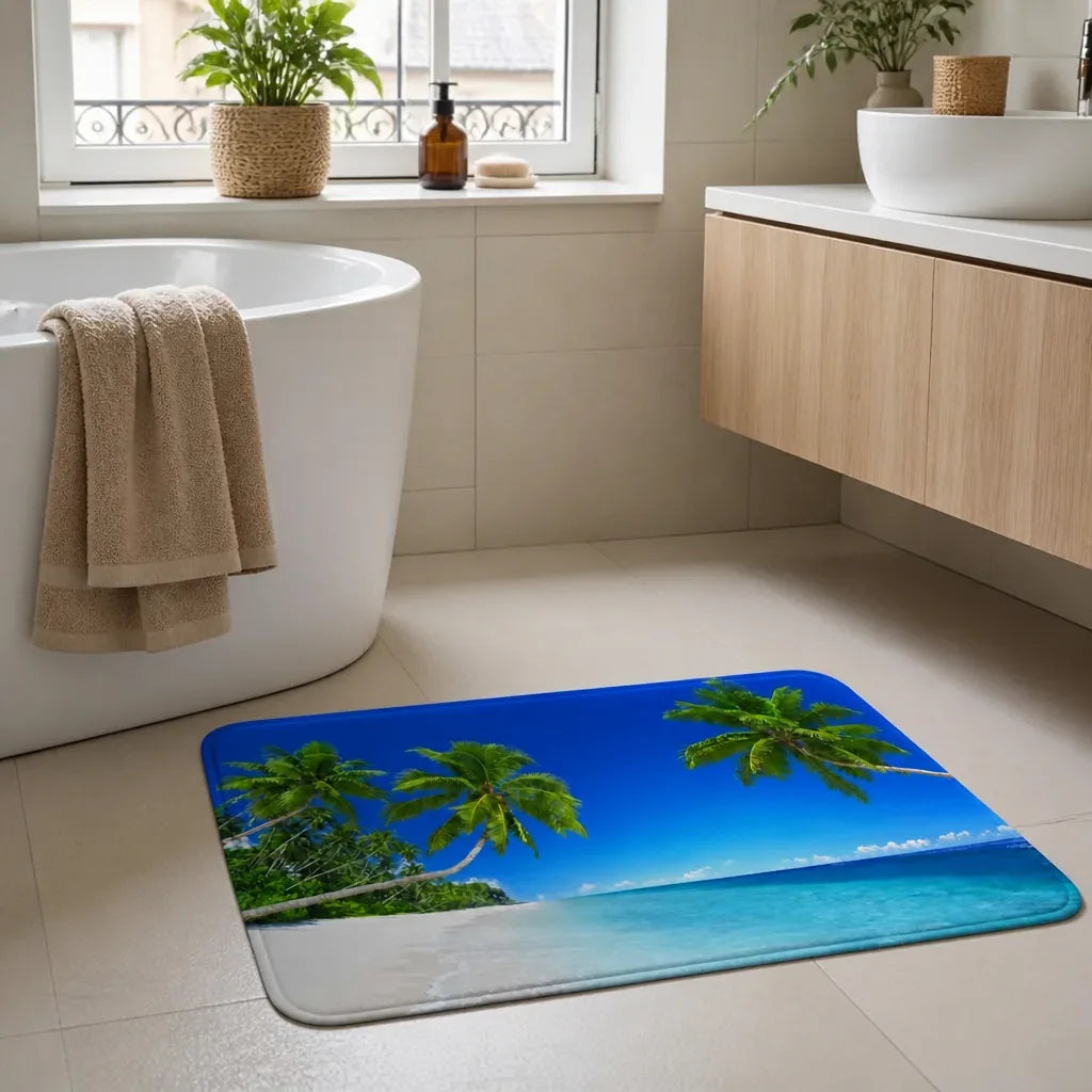 Tapis de bain tropical