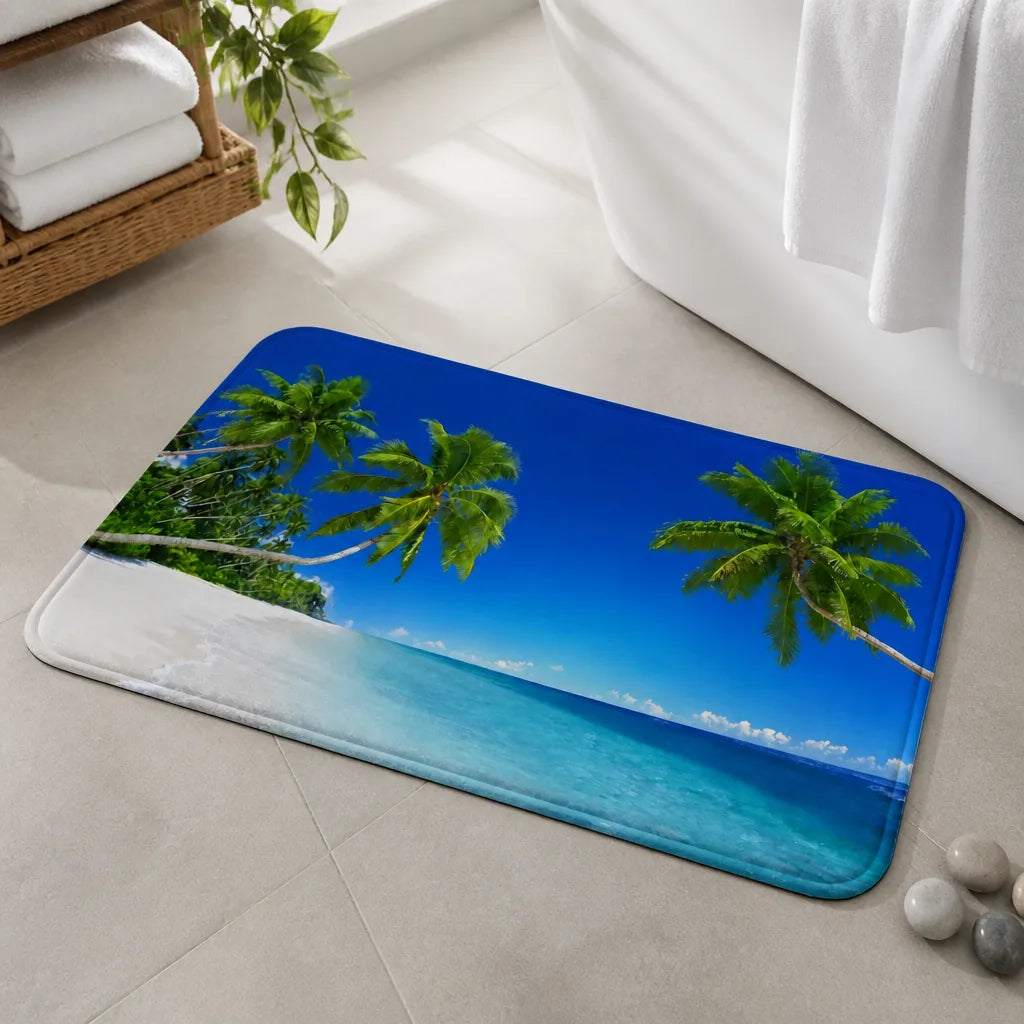 Tapis de bain tropical