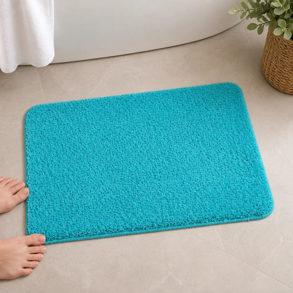Tapis de bain turquoise