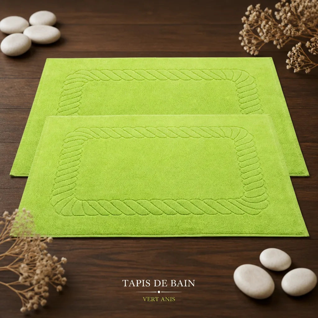 Tapis de bain vert anis