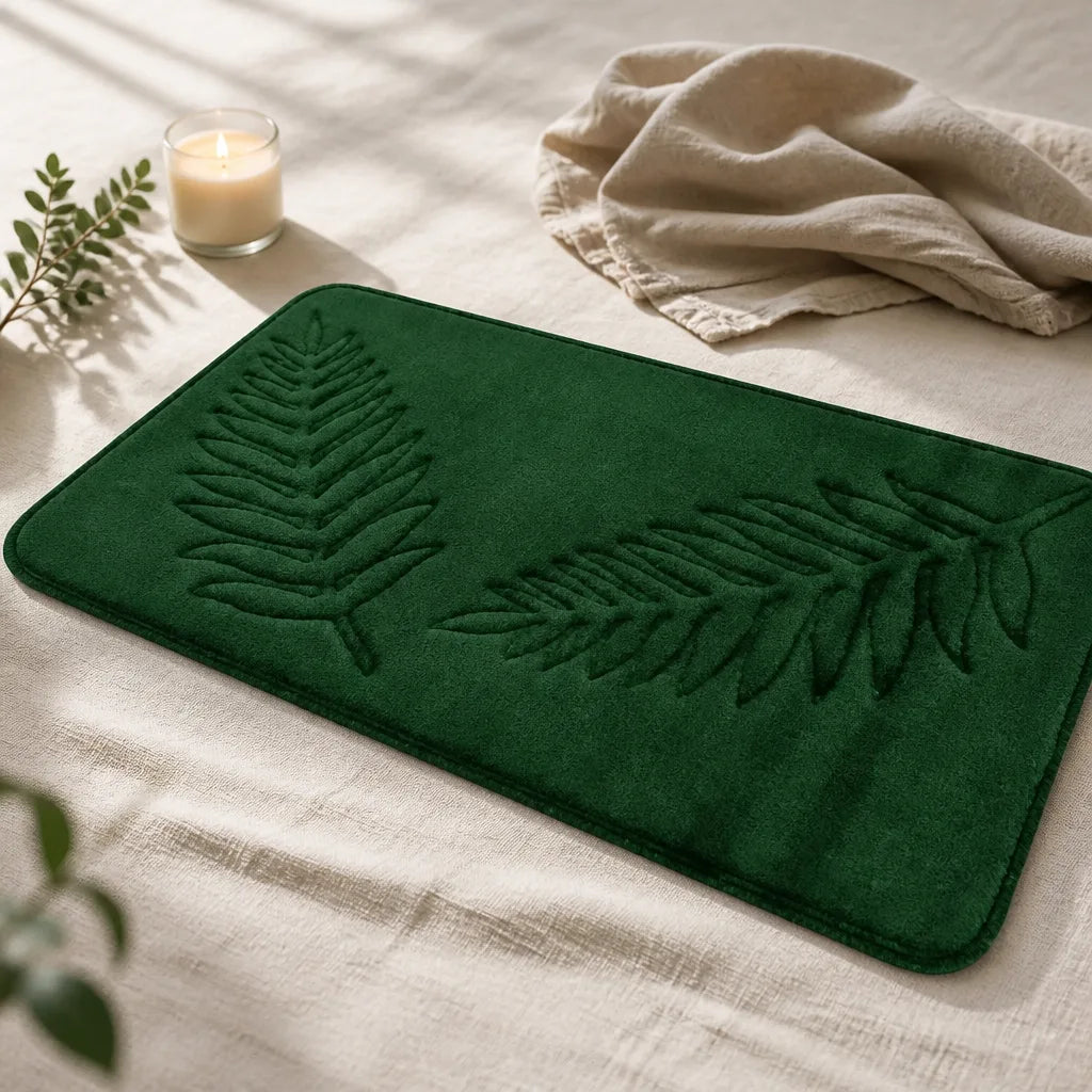 Tapis de bain vert bouteille