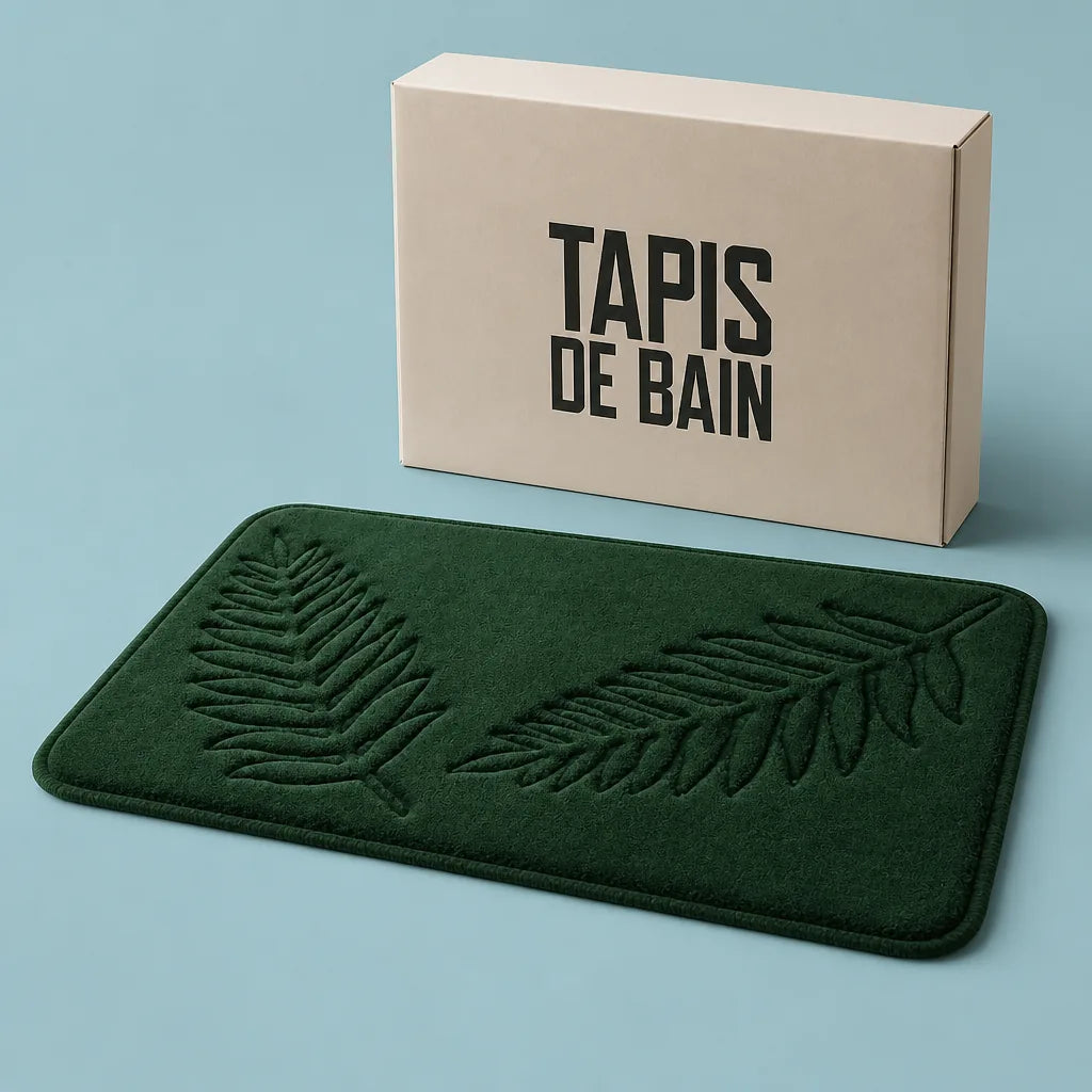 Tapis de bain vert bouteille