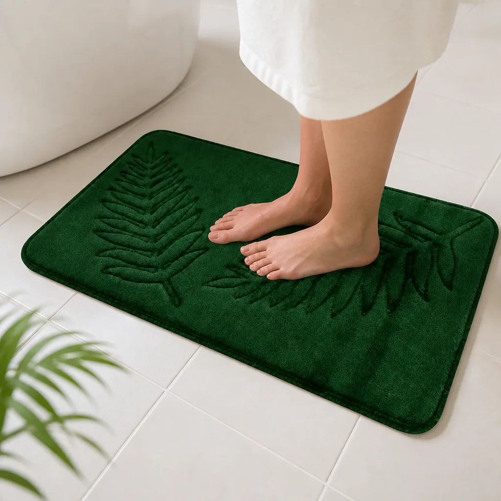 Tapis de bain vert bouteille