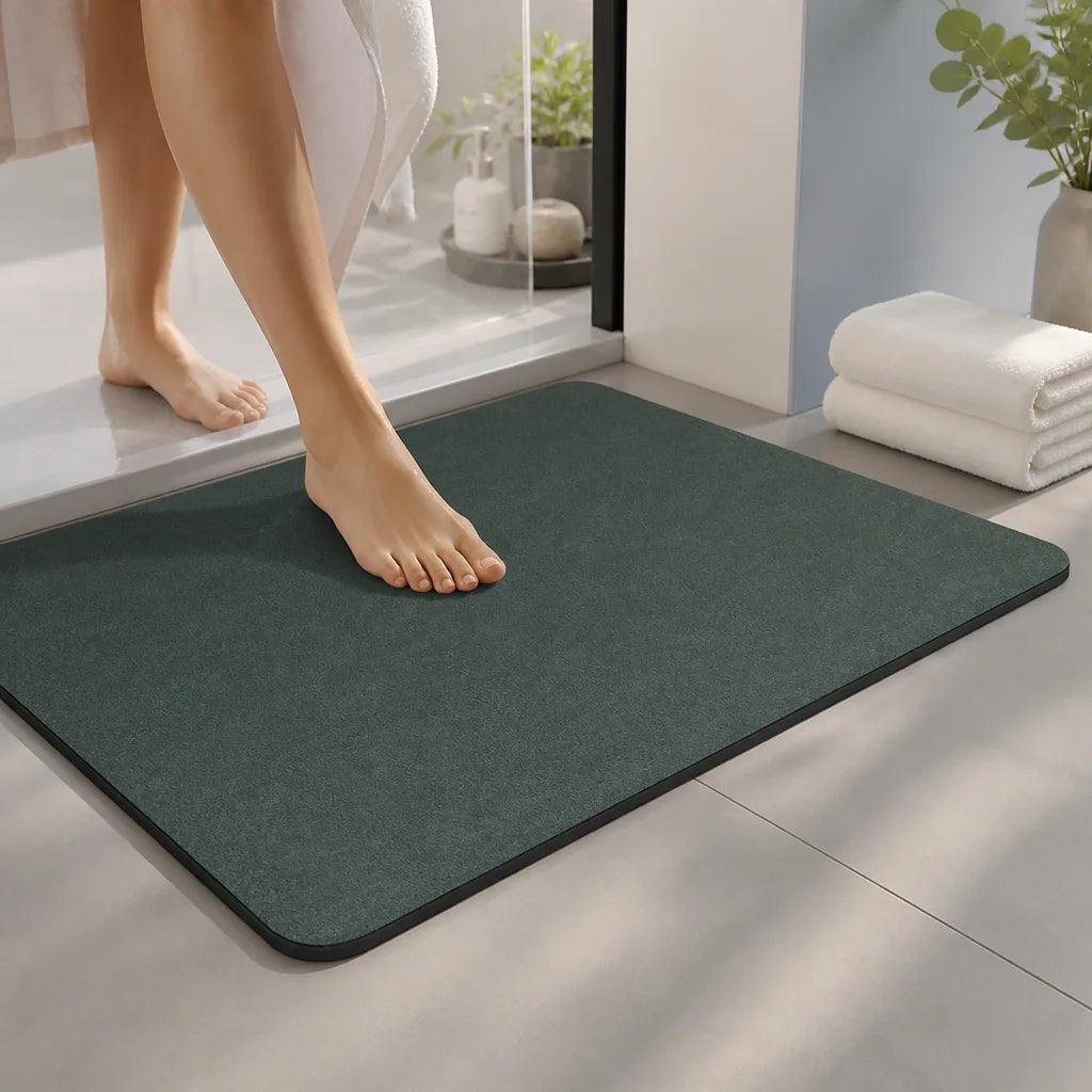 Tapis de bain vert foncé
