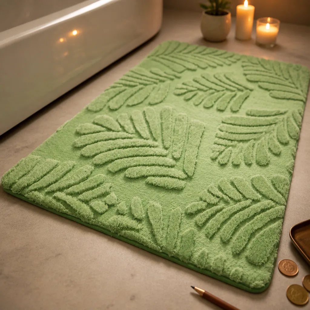 Tapis de bain vert menthe