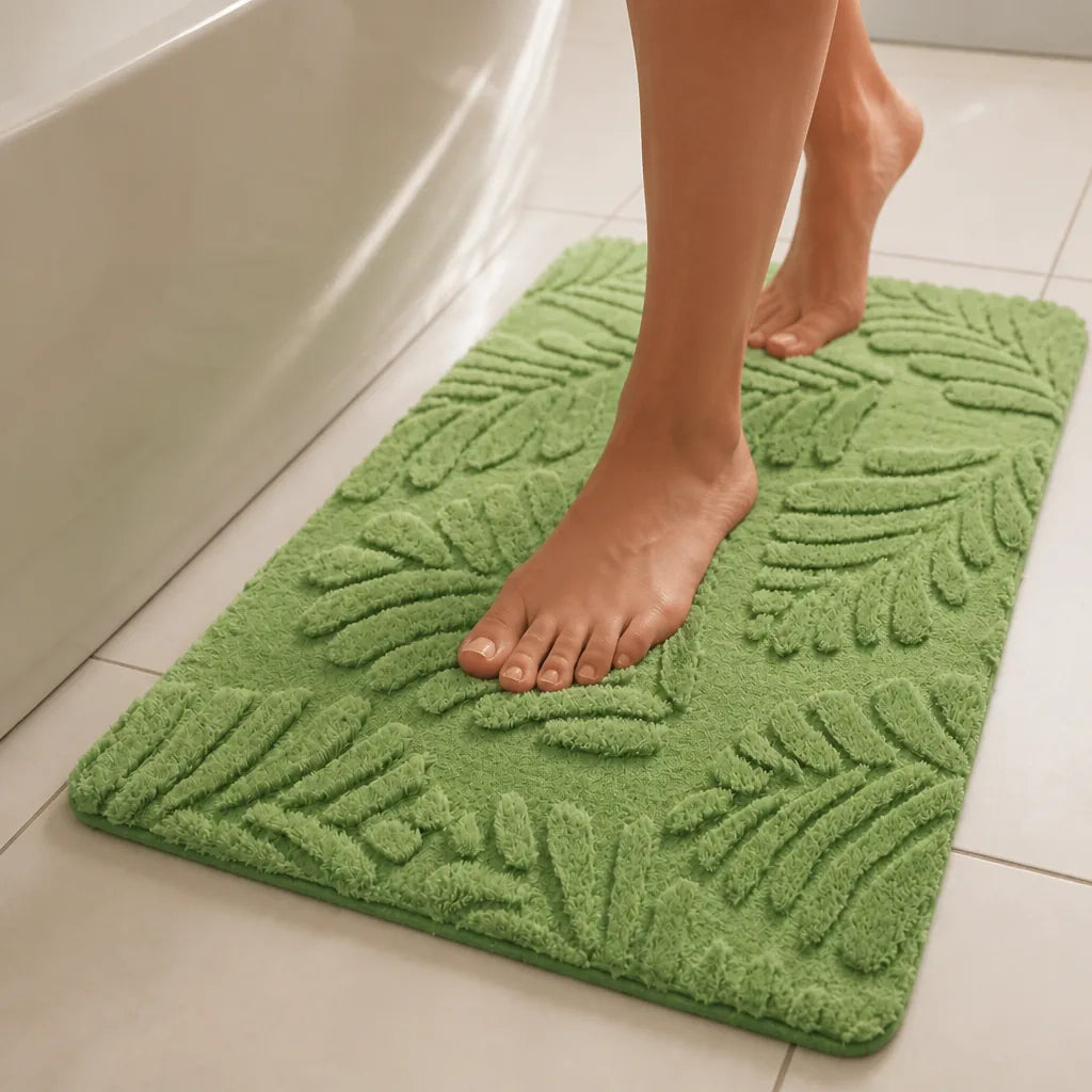 Tapis de bain vert menthe