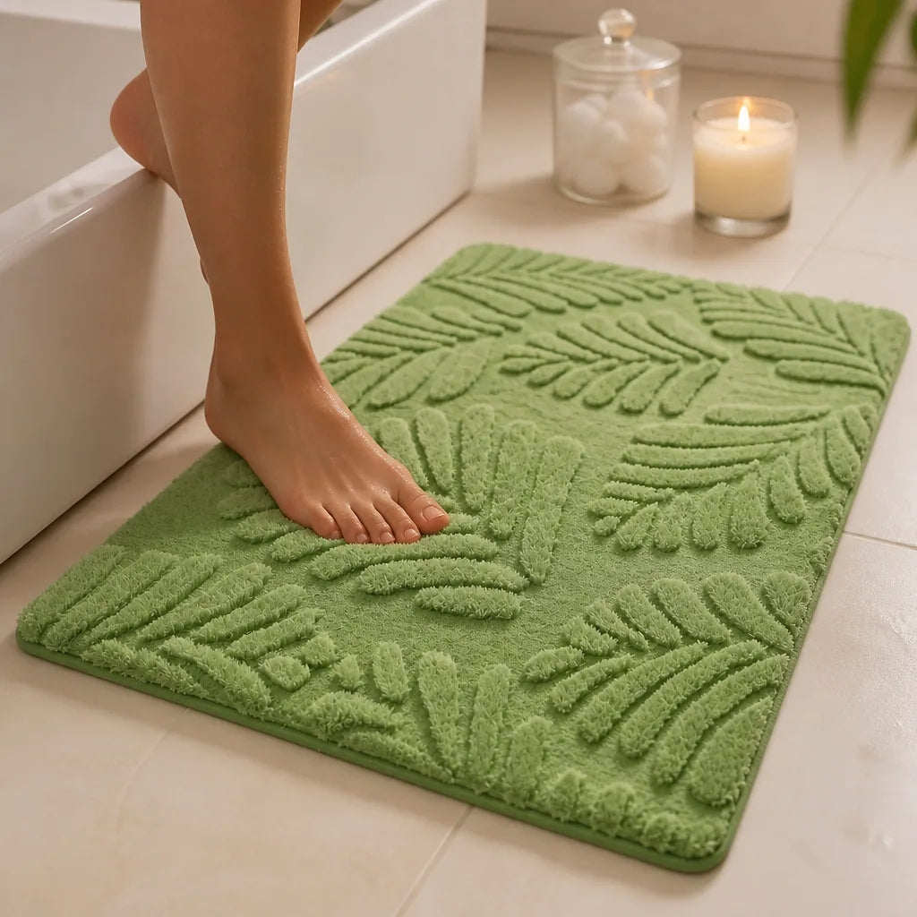 Tapis de bain vert menthe