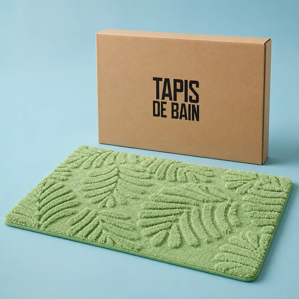 Tapis de bain vert menthe