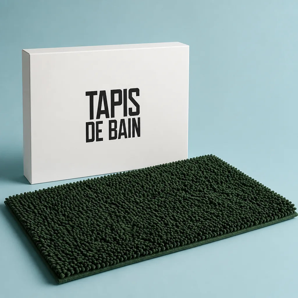 Tapis de bain vert sapin