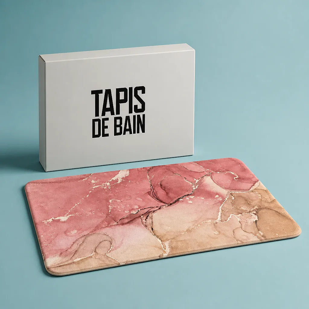Tapis de bain vieux rose