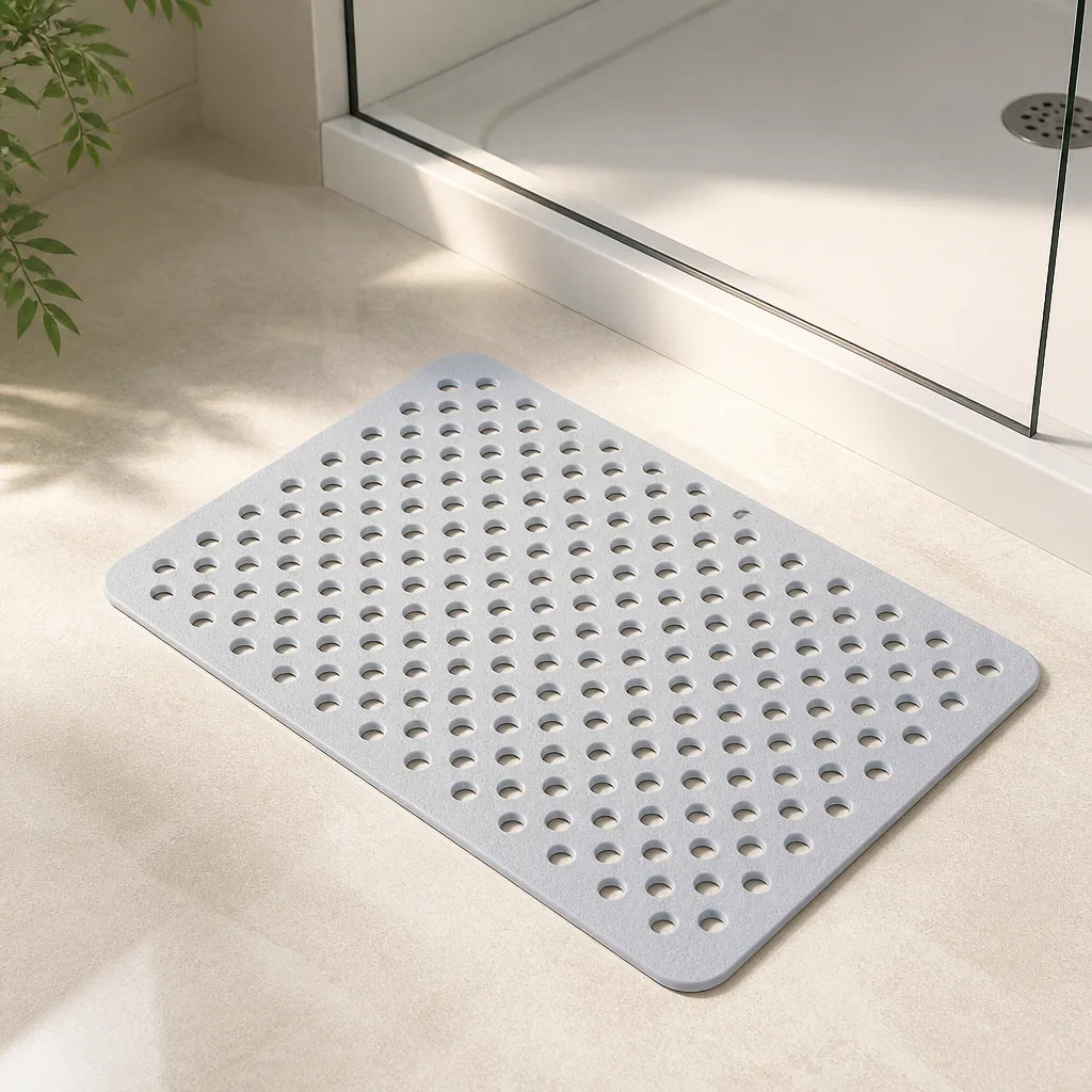 Tapis De Bains Antidérapant En 90 Cm Gris Argenté